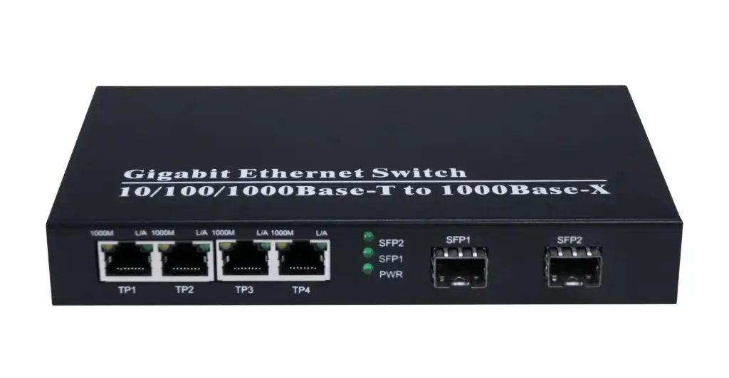 2*SFP 4*ether media converter